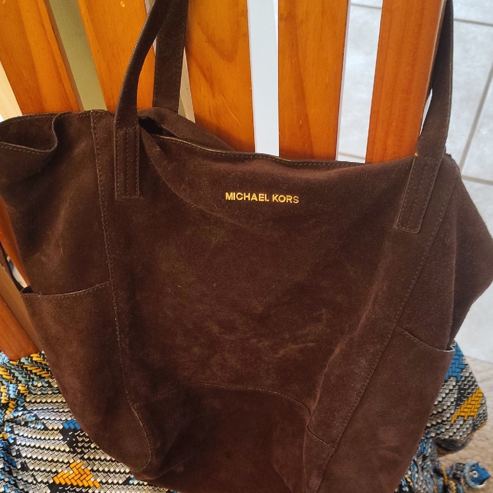 Michael Kors Dark Brown Suede Tote